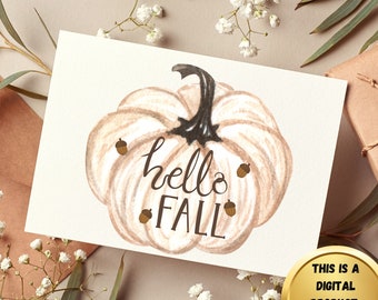 Hello Fall Pumpkin Clipart, Acorn svg png jpg pdf (Digital Download)