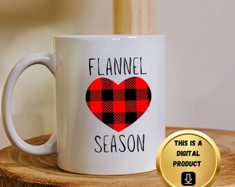 Flannel Season SVG, Autumn PNG, Print on Demand (Digital Download)