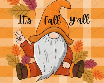 Fall Gnome SVG, Orange Check, Peace Sign (Digital Download)