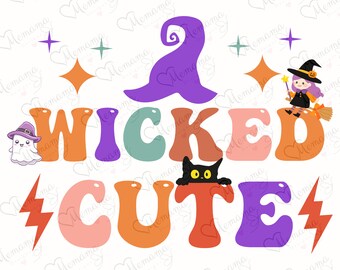 Diseño de Halloween adorable y perverso, SVG, PNG y JPG (descarga digital)