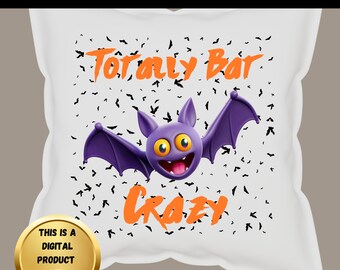 Funny Halloween Bat Clipart, Spooky Design (svg, png, jpg, pdf)