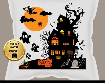 Casa embrujada de Halloween PNG, diseño espeluznante (descarga digital)