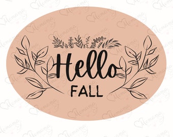 Hello Fall SVG, PNG, Autumn Design (Digital Download)