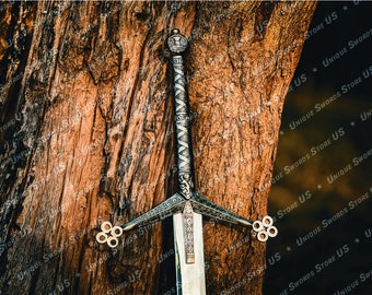 Handmade Scottish Claymore Sword J2 steel Highland Claymore Black Medieval Swords Personalized Sword Groomsmen Gifts Christmas Gifts For USA