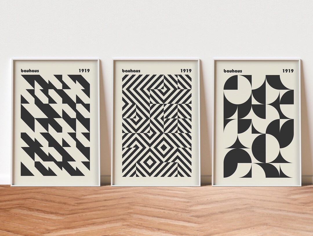 Modern BAUHAUS Wall Art Set – Minimalist Home Decor – Abstract ...