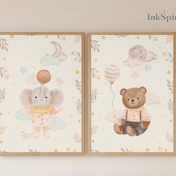 Bundle of Joy: Baby Animals Poster Set, Instant Download, Nursery Wall Decor for Baby Boy or Girl