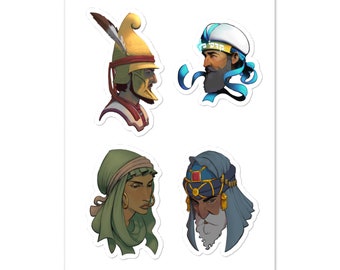 Jewish Character Sticker Sheet | Judaica Art Stickers | Bible Inspired People Stickers | Jewish Culture & History Stickers