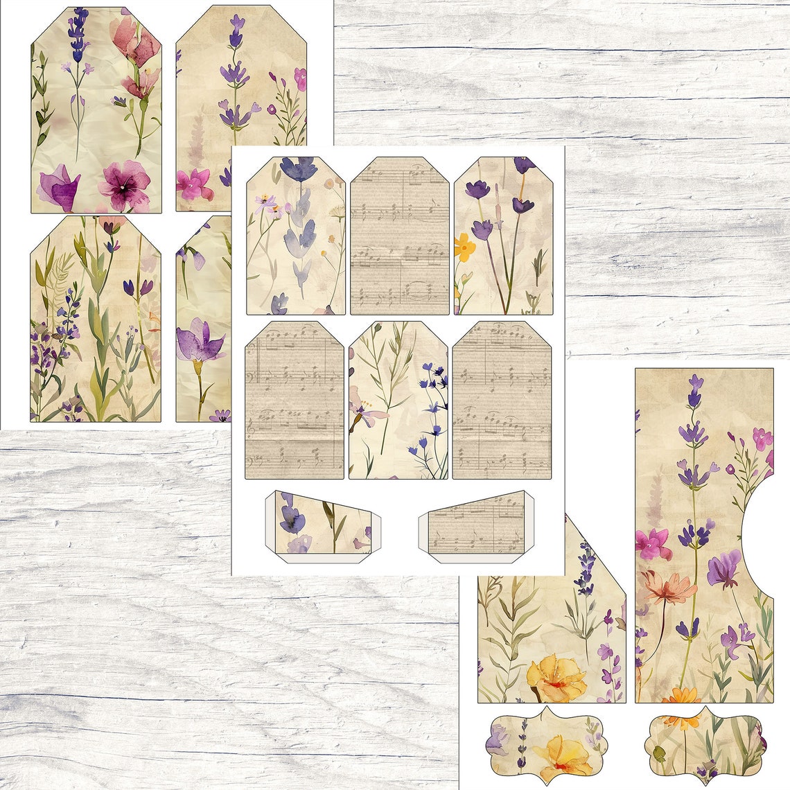 Botanical Junk Journal Digital Kit Vintage Flowers Printable PDF Pages ...