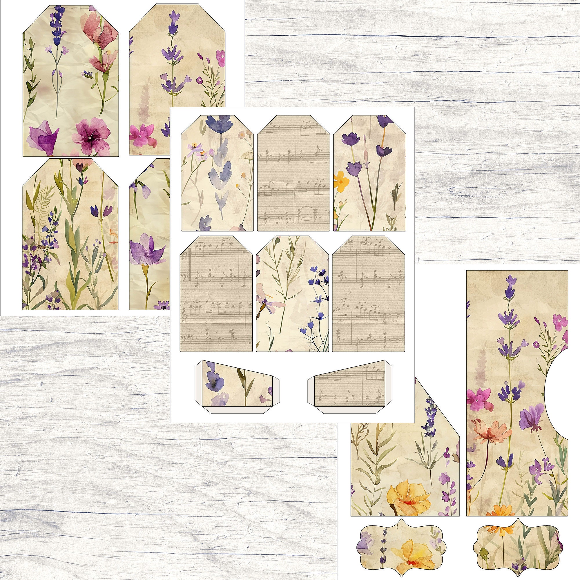 Botanical Junk Journal Digital Kit Vintage Flowers Printable PDF Pages ...