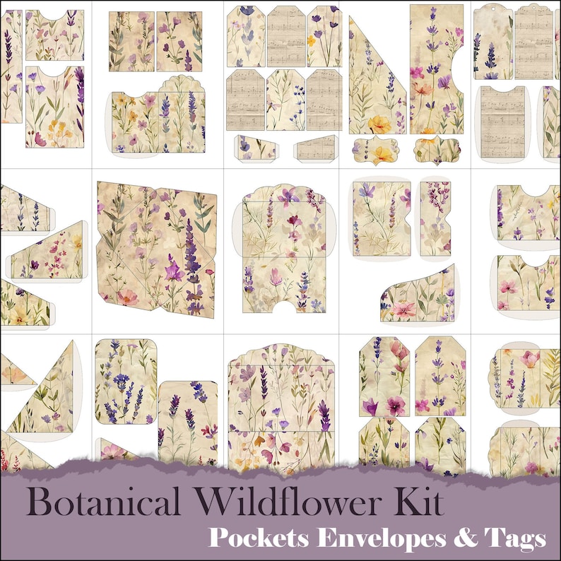 Botanical Junk Journal Digital Kit Vintage Flowers Printable PDF Pages ...