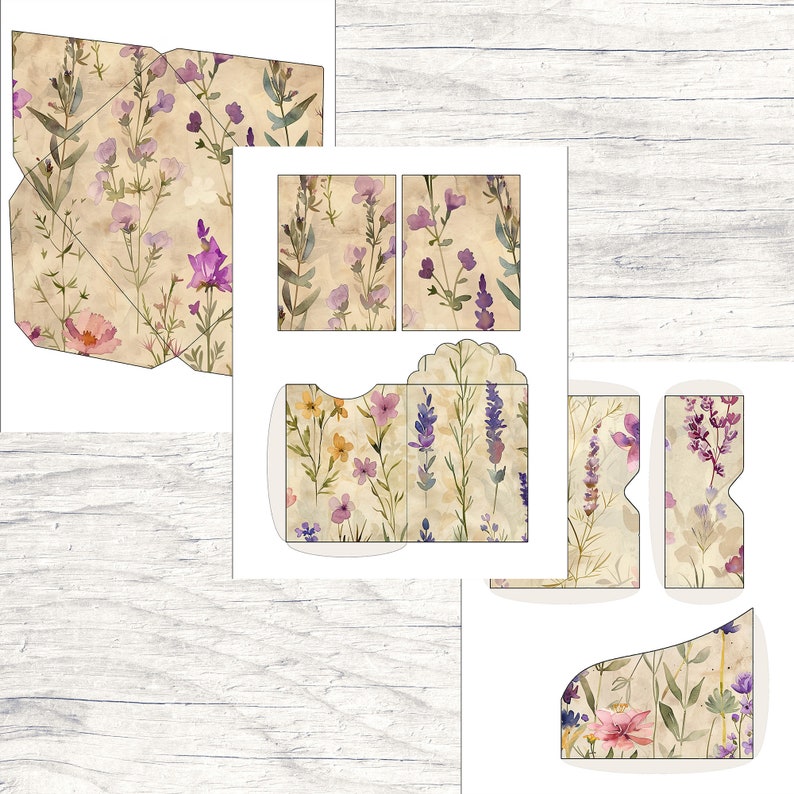 Botanical Junk Journal Digital Kit Vintage Flowers Printable PDF Pages ...