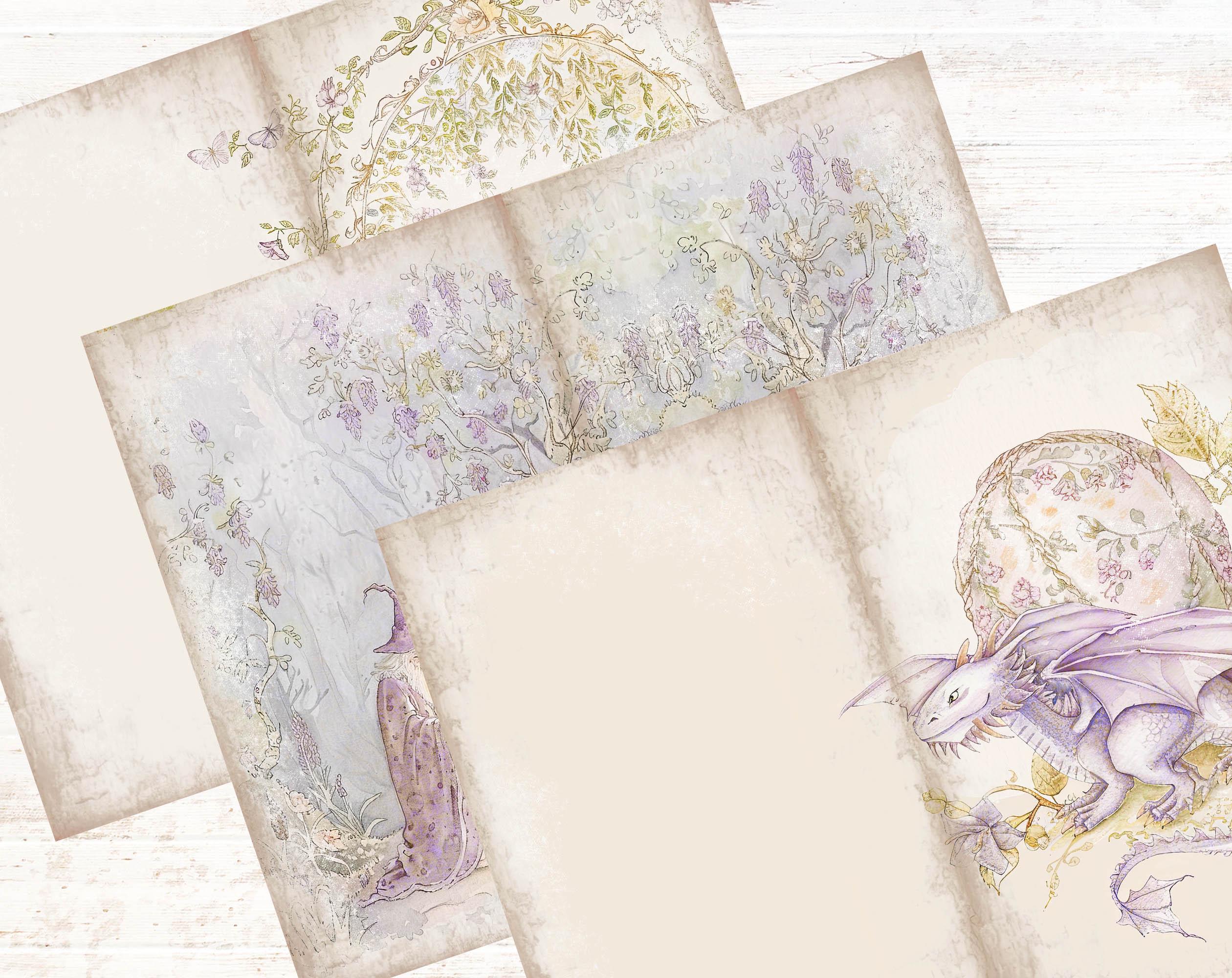 Fantasy Fairytale Junk Journal Journal Page, Magical Mystical Creatures ...