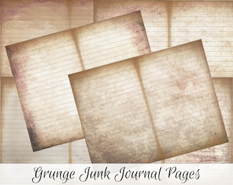 Lined Junk Journal Signature Pages - Vintage Grunge Aged Antique Papers - PDF Download Printable Page Digital Paper