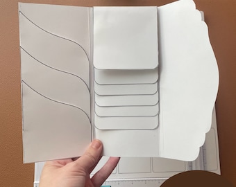 Szablon Junk Journal Waterfall Folio - Wysoka broszura, Pusta wersja do druku, Wodospad Flip Wersja cyfrowa do pobrania w formacie JPG i PNG