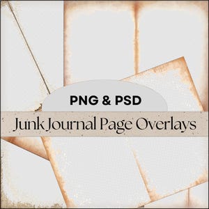 Modello di carta per diario spazzatura Photoshop PSD e PNG sovrapposti Modello di diario stampabile Bordi di pagina per diario spazzatura