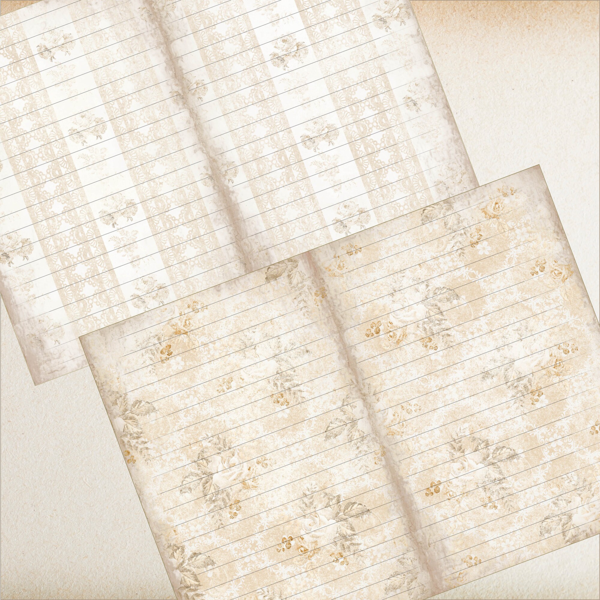 Junk Journal Lined Paper Brown Shabby Chic Junk Journal Background ...