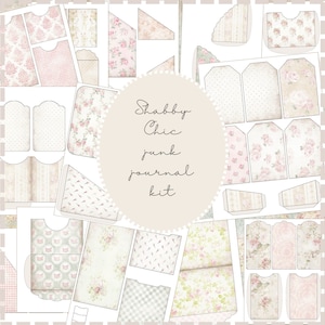 Shabby Chic Junk Journal Kit - Country Scrap Pockets Tags Envelopes Bundle - Printable Digital PDF Download