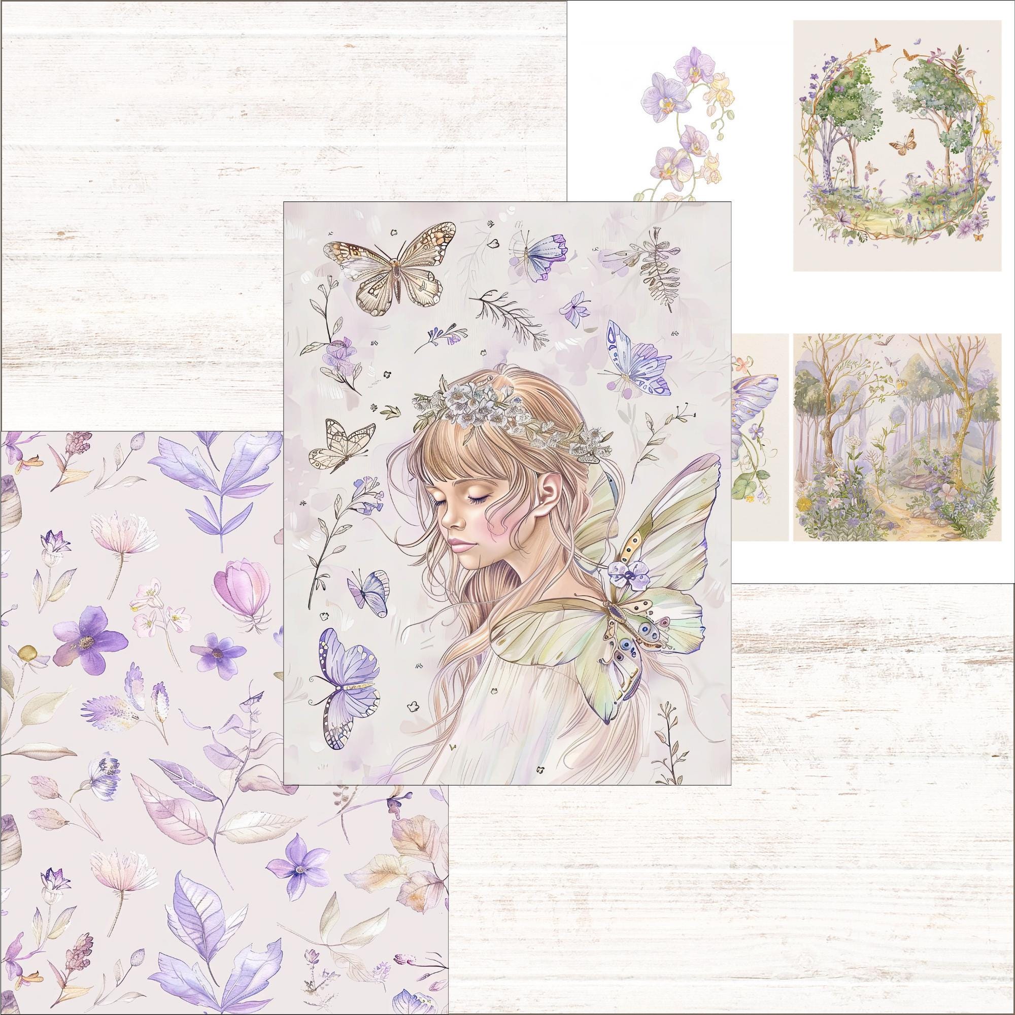 Purple Fairy Junk Journal Kit Printable Journal Pages Digital ...