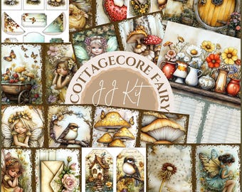CottageCore Fairy Junk Journal Kit Printable Fairy Journal Pages Digital PDF Download