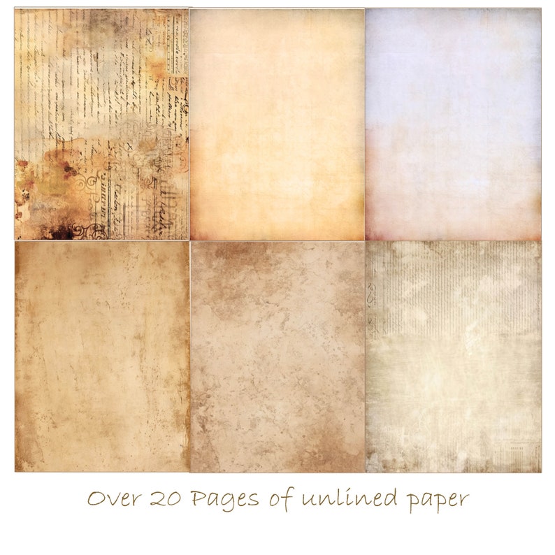 Coffee Dyed Junk Journal Paper Coffee Stained Digital Printable Downloadable PDF image 3