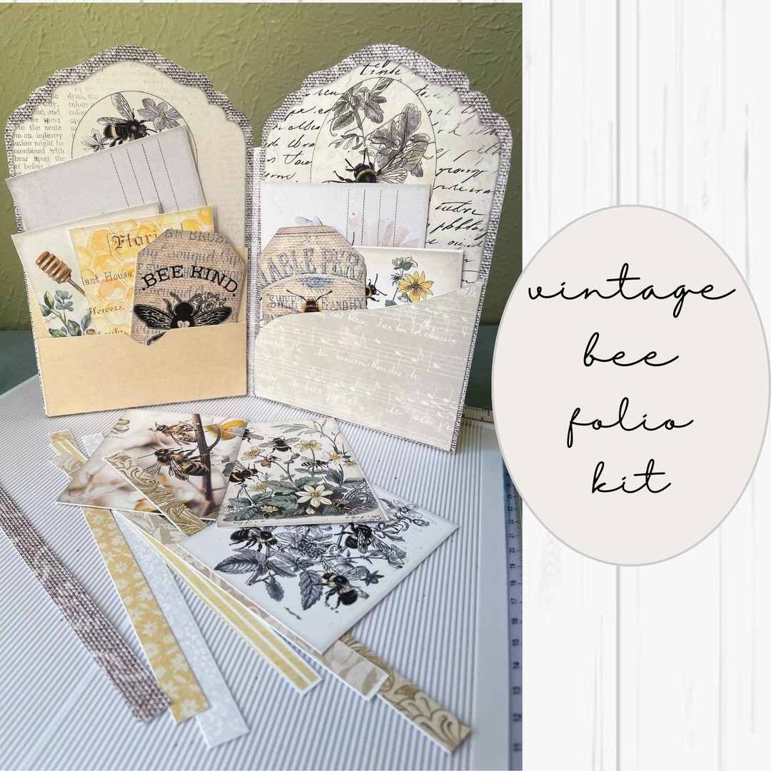 Bee Junk Journal Folio Kit - Vintage Honey Bees Junk Journal Printable ...