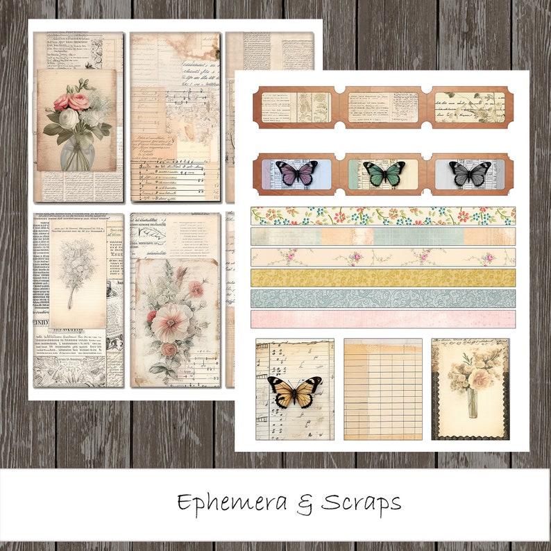 Junk Journal Kit Printable Digital Download Pastel Floral Spring ...