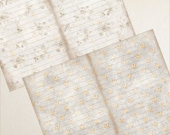 Brown Shabby Chic Junk Journal Background Paper, Junk