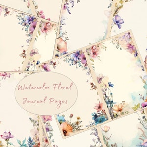 Junk Journal Wildflower Signature Paper, Pretty Vintage Floral Junk Journal Pages, Beautiful Double Pages, Digital Printable PDF Download