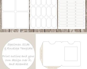 Specimen Slide Template Specimen Envelope Template Junk Journal Science Template PDF Download Printable Scrapbooking