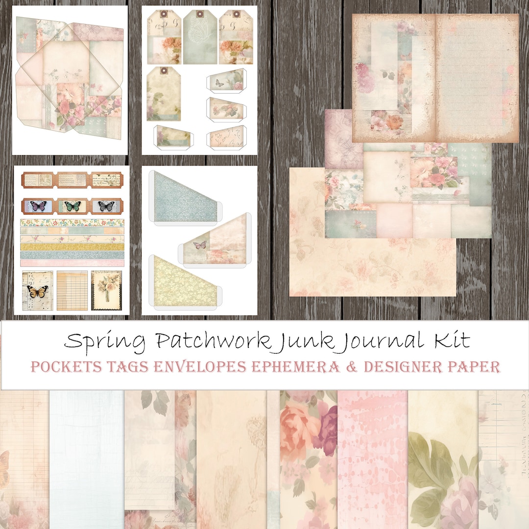 Junk Journal Kit Printable Digital Download Pastel Floral Spring ...