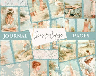 Beach Printable Junk Journal Pages Ocean Junk Journal Kit Seaside Cottagecore PDF Download