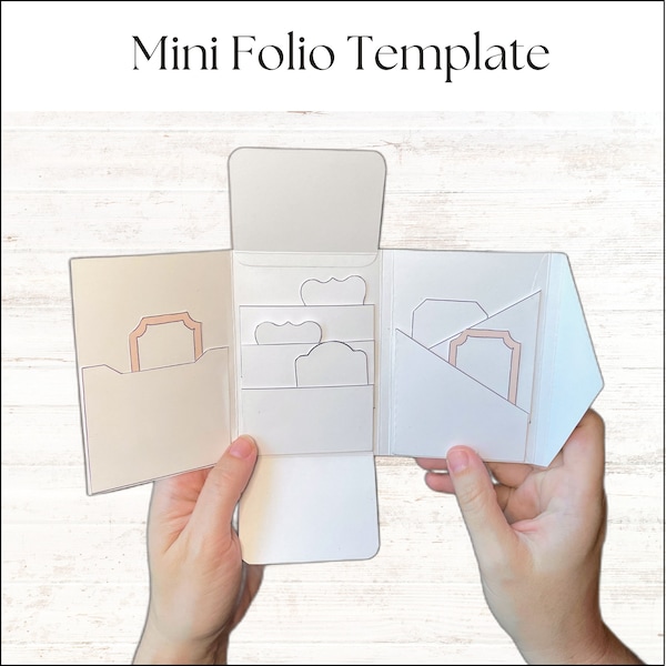 Mini Folio Template: Junk Journal Printable Blank JPG & PNGs for DIY Paper Crafting Digital Download