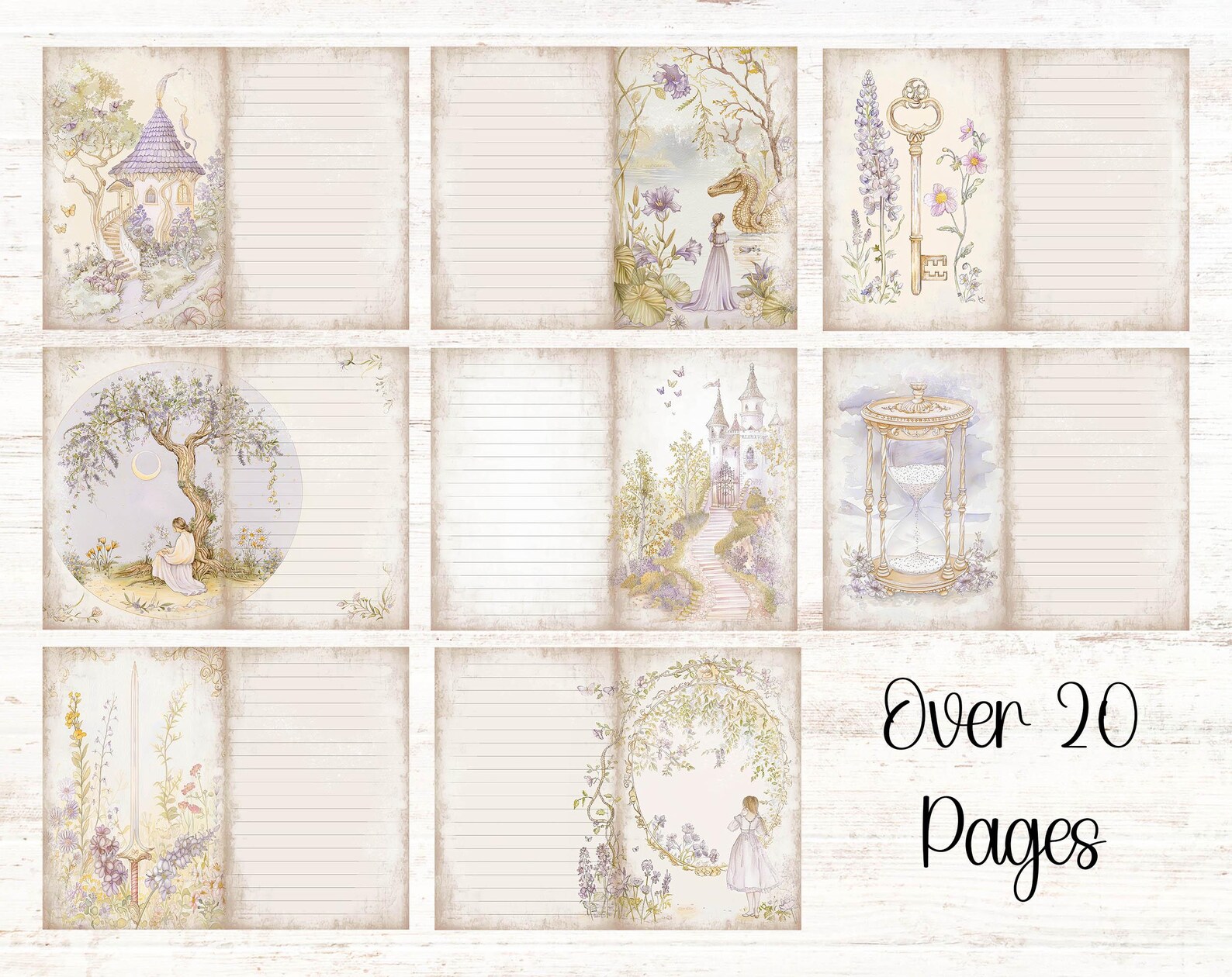 Fantasy Fairytale Lined Junk Journal Journal Page, Magical Mystical ...