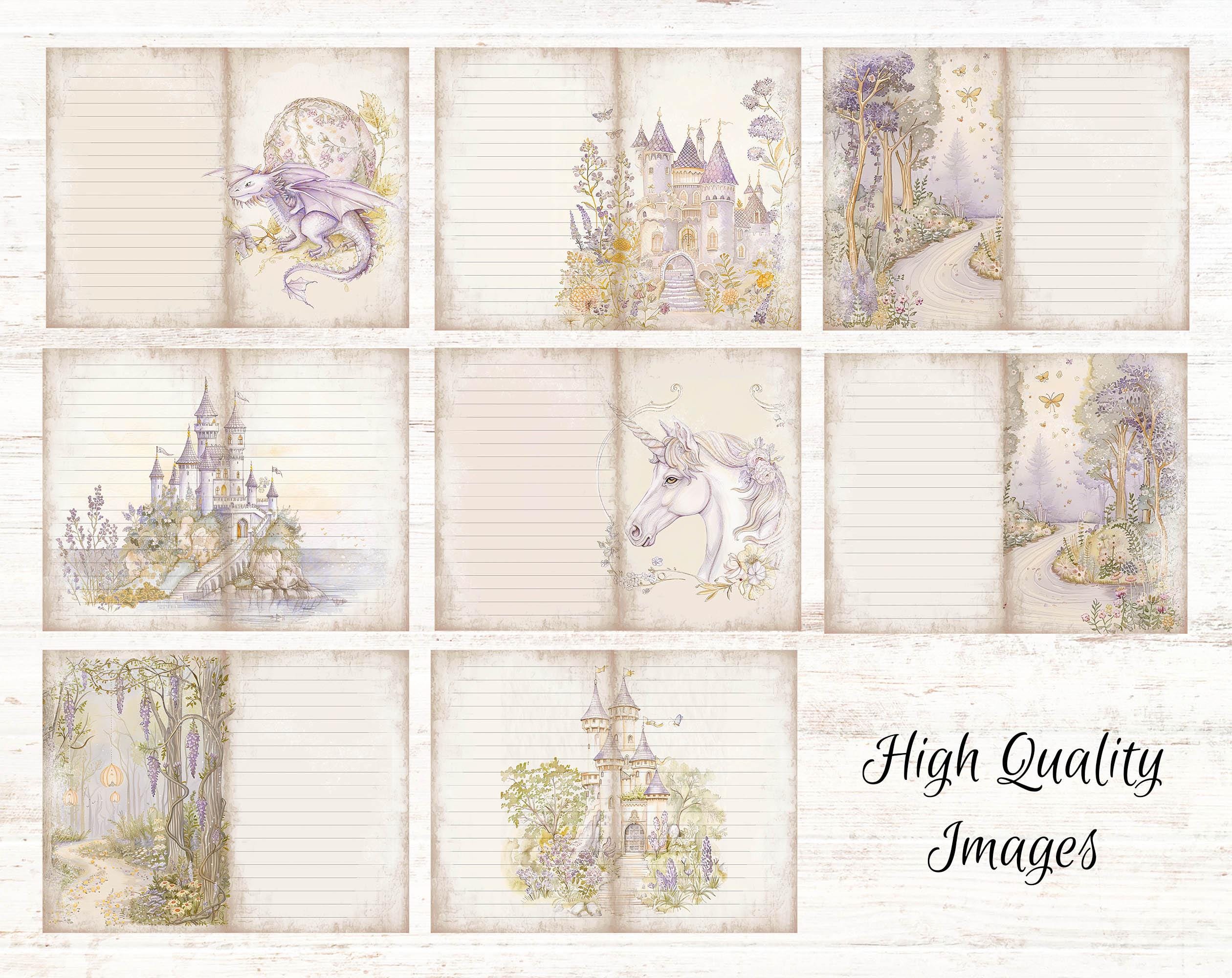 Fantasy Fairytale Lined Junk Journal Journal Page, Magical Mystical ...