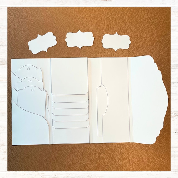 Junk Journal Waterfall Trifold Folio Template - Tall Booklet Junk Journal Blank Printable Template - Flip Template Digital PDF Download