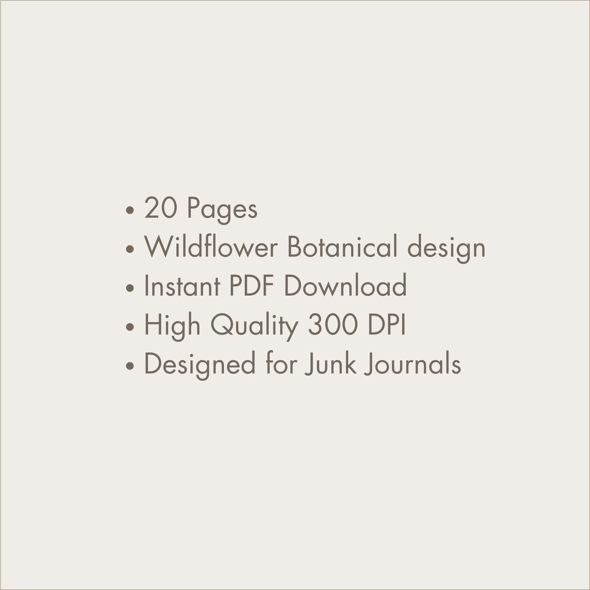 Botanical Junk Journal Digital Kit Vintage Flowers Printable PDF Pages ...