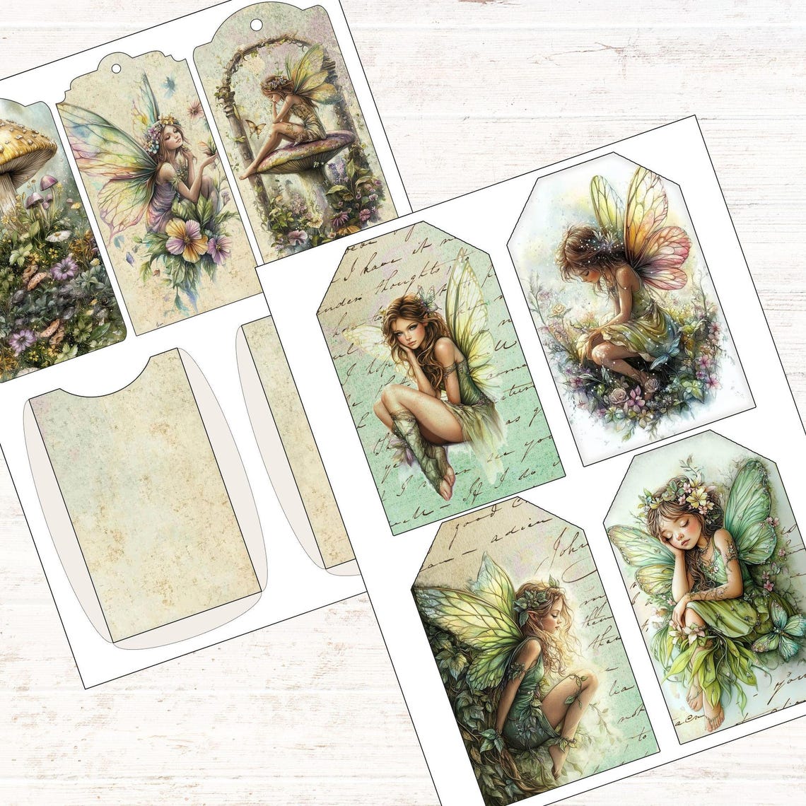 Printable Green Fairy Junk Journal Add on Kit Forest Fairy Ephemera ...