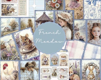 Spring Cottagecore Junk Journal Printable Kit French Countryside Digital Journal Pages PDF Download