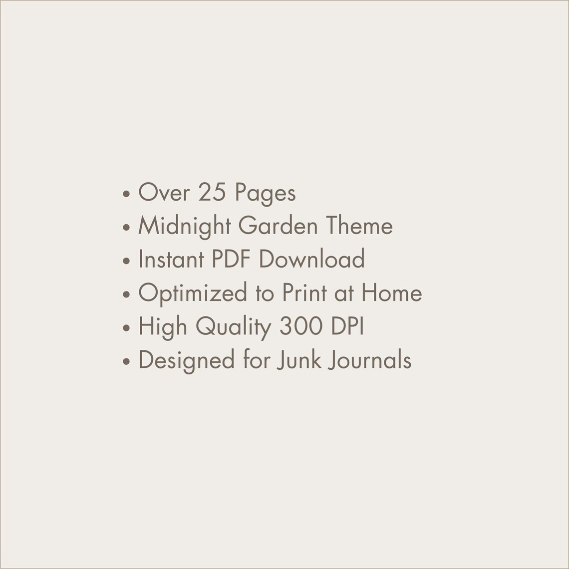 Midnight Garden Junk Journal Kit Printable Dark Floral Digital Papers ...