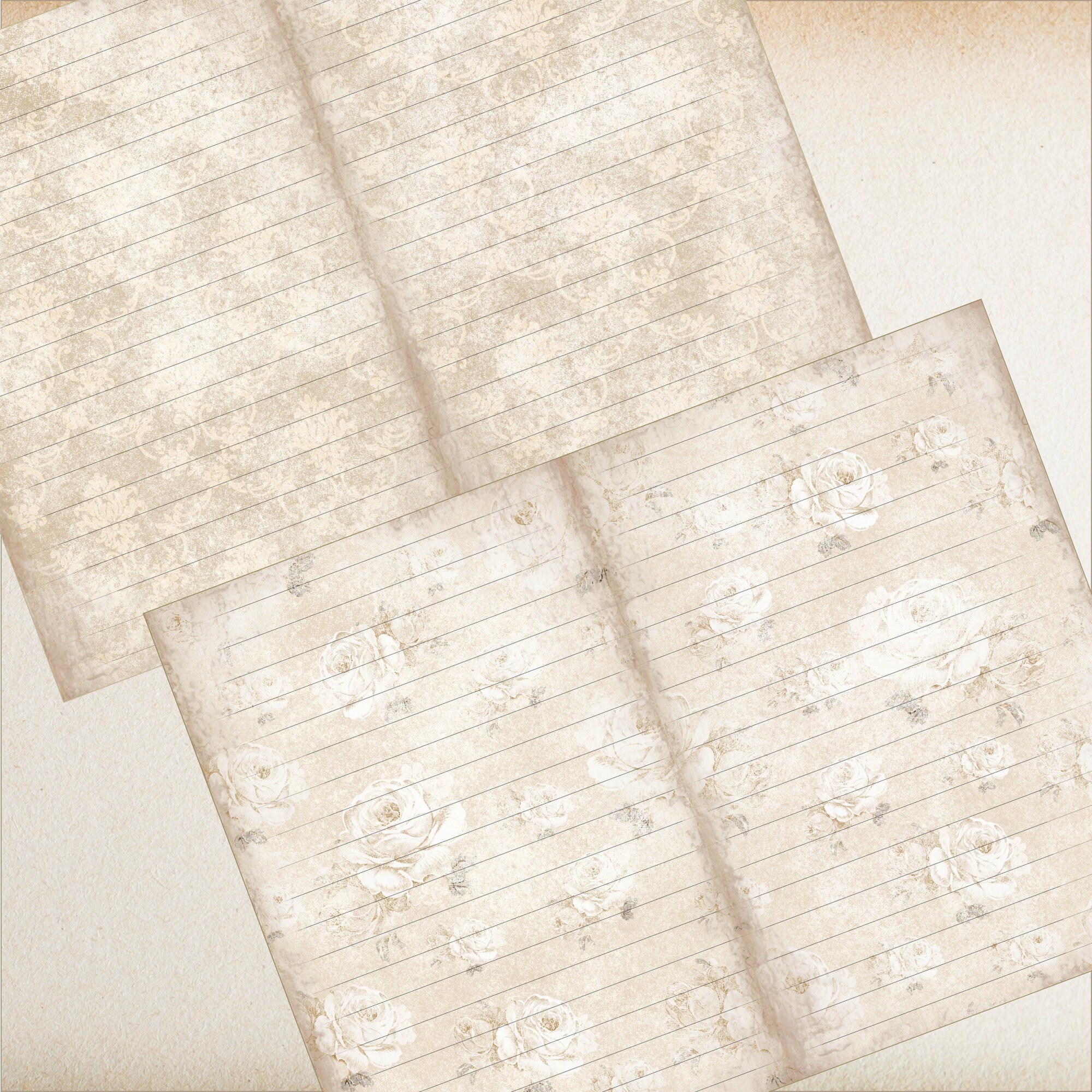 Brown Shabby Chic Junk Journal Background Paper, Junk