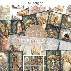 Kit stampabile Nature Fairy Junk Journal: Flora e fauna del bosco incantato, download digitale in formato PDF
