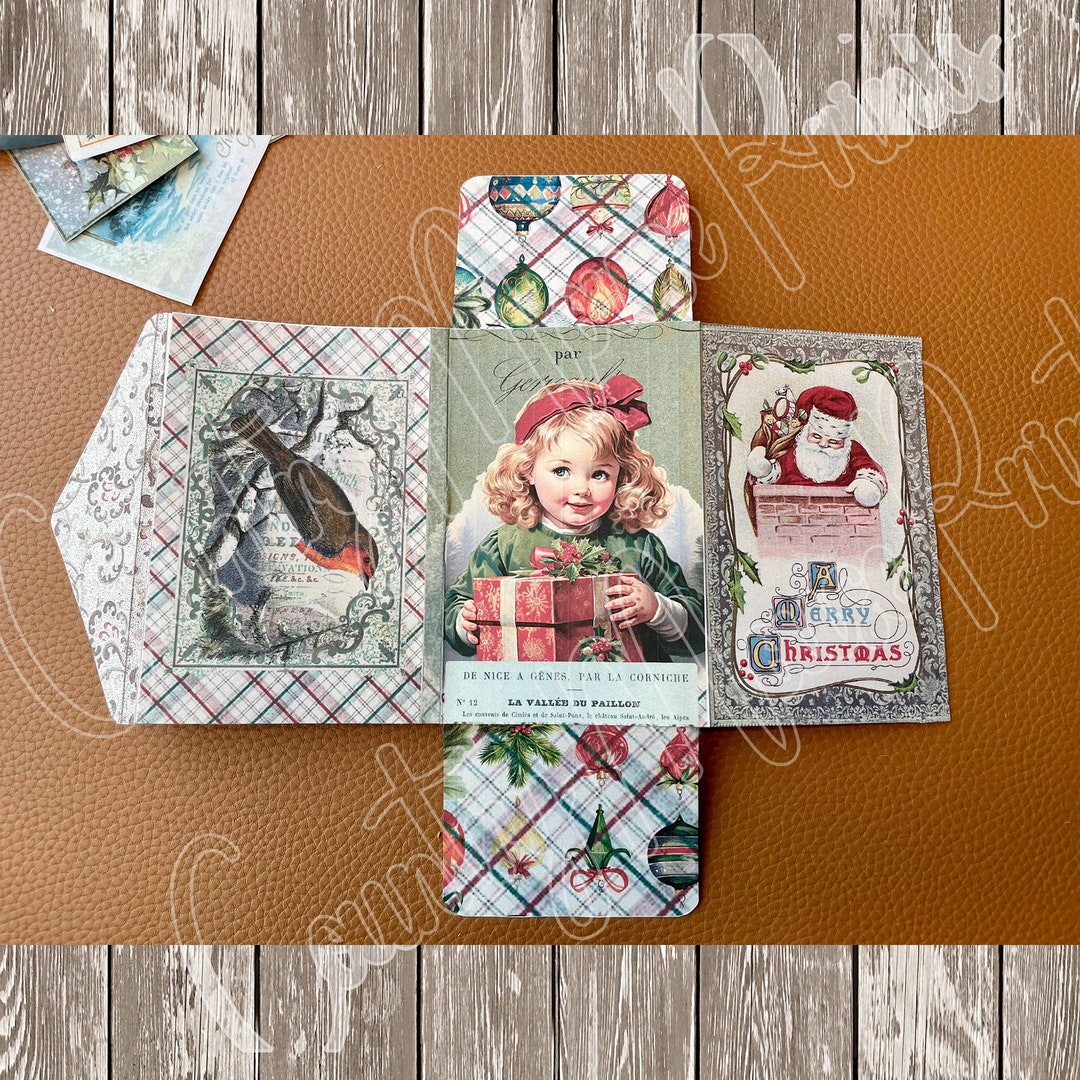 Christmas Junk Journal Easy Mini Folio Kit Beginner Project Printable ...