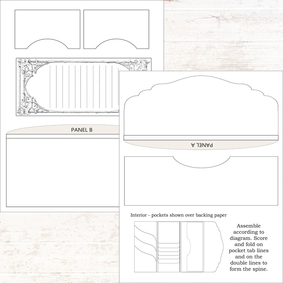 Junk Journal Waterfall Trifold Folio Template - Tall Booklet Junk ...