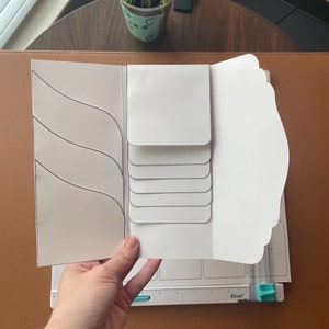 Junk Journal Waterfall Folio Template - Tall Booklet Junk Journal Blank Printable Template - Waterfall Flip Digital Template PDF Download
