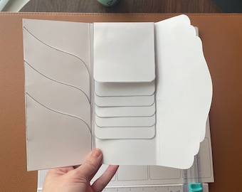 Junk Journal Waterfall Folio Template - Tall Booklet Junk Journal Blank Printable Template - Waterfall Flip Digital Template PDF Download