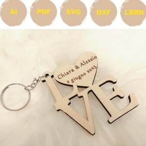Portachiavi Love, Grafica incisione, Personalizzazione, Articolo regalo, Bomboniera, File digitale, Taglio laser, Lightburn.