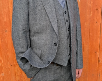 Vintage Men's Suit - Sasson 3-Piece Wool 40R