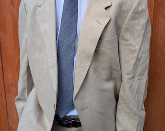 Vintage Men's Sport Coat - Christian Dior 40R Tan Linen