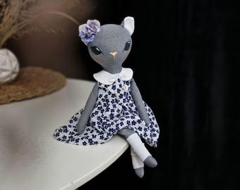 One-of-a-kind Cotton Cat Doll that Will Conquer the Hearts of Both Children and Collectors, Great Sleeping Companion, Elegance Decor, 40 cm