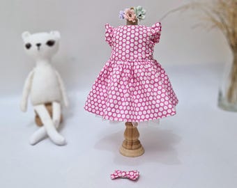 Vestido de muñeca elegante y moderno de 15 pulgadas, ropa linda para animales de peluche, gatos y conejos hechos a mano, a medida para juguetes de 16 pulgadas (40 cm)